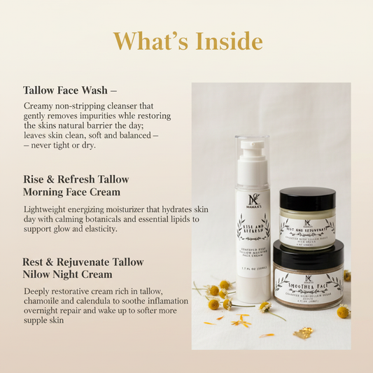 What's Inside - Bare Ritual Natural Tallow Face Care Gift Set