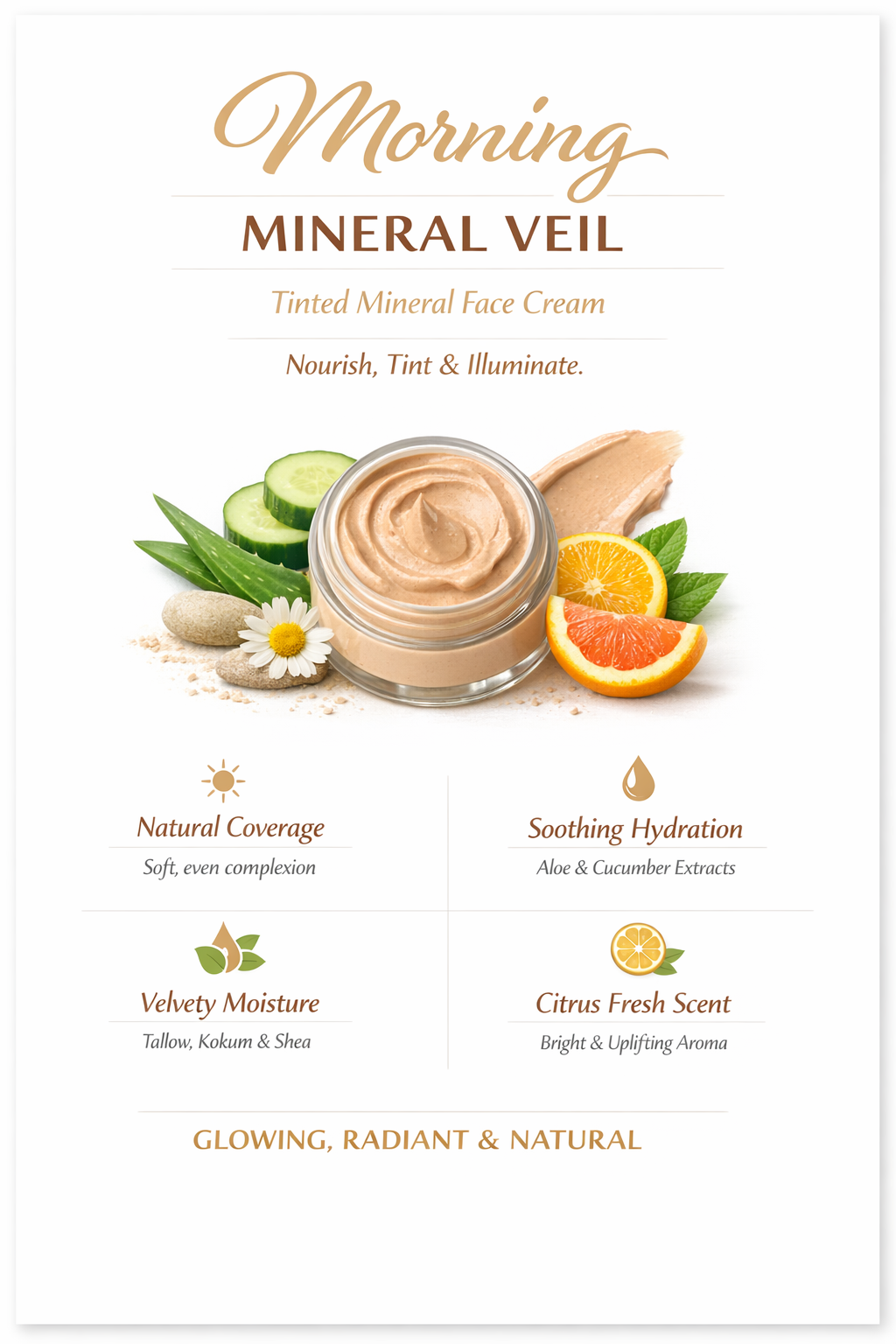 Velum minerale mattutino — Crema viso minerale colorata