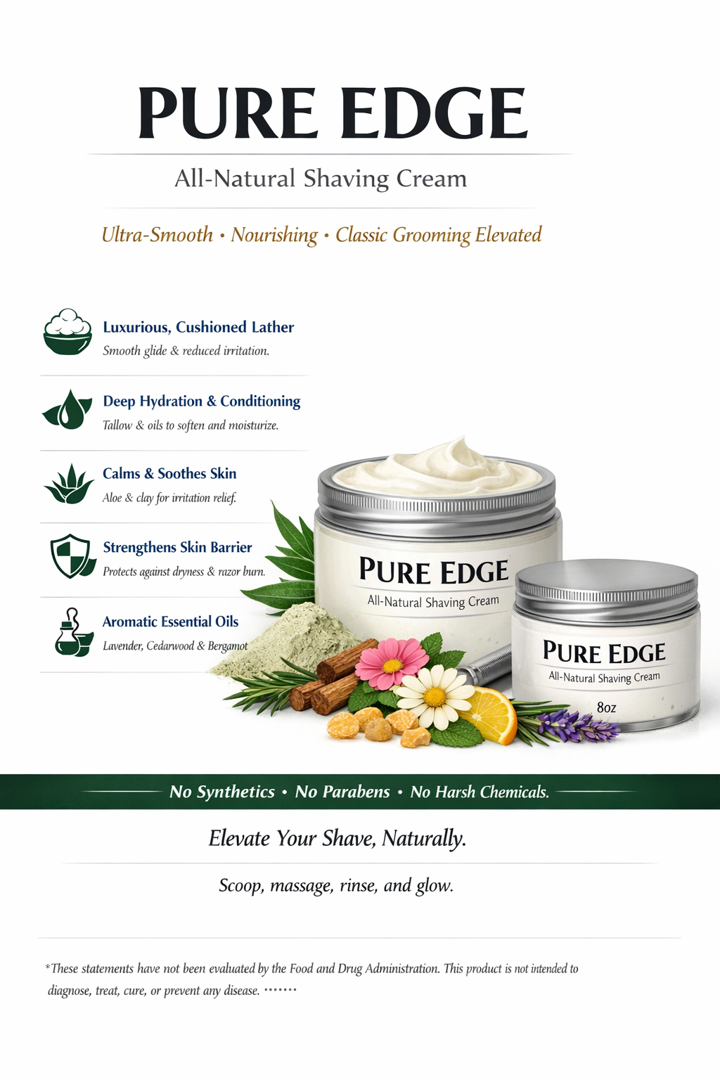 Crema da barba Pure Edge al tallow