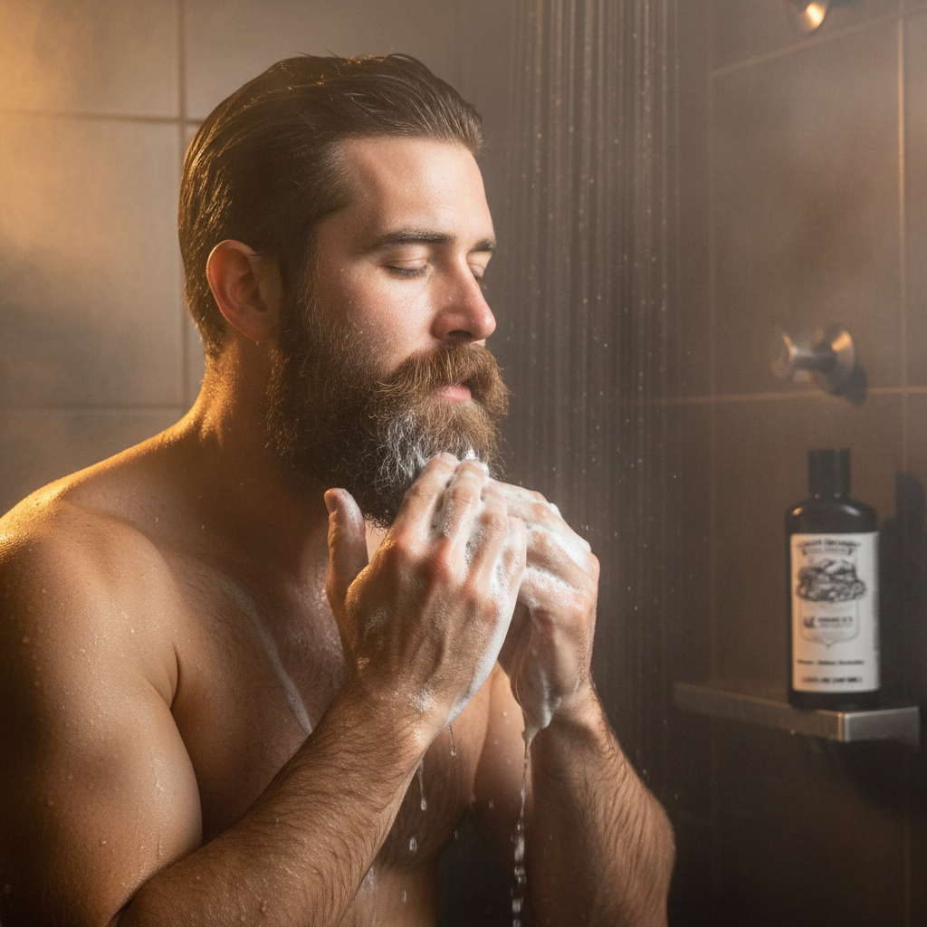 Beard Alchemy Beard Shampoo model lifestyle