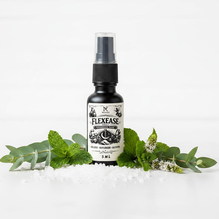 FlexEase hero shot - clean white botanical style