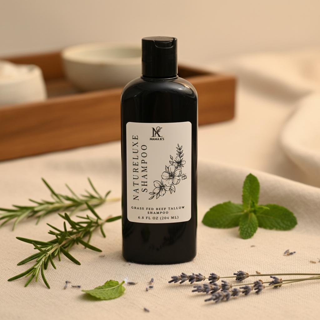 NatureLuxe cozy lifestyle hero shot - black bottle