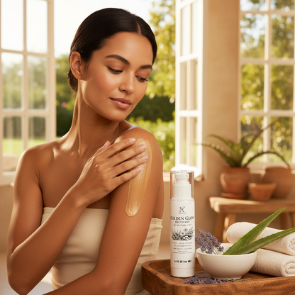 Golden Glow Recovery lifestyle model shot