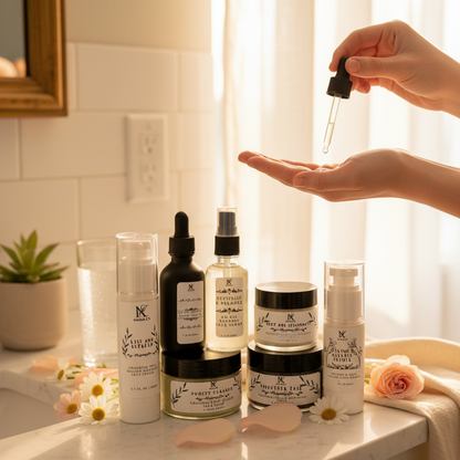 The Full Harmony Complete Natural Face Care Gift Set - Cozy Lifestyle Hero Shot