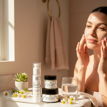 Bare Ritual Natural Tallow Face Care Gift Set - Cozy Lifestyle Hero Shot
