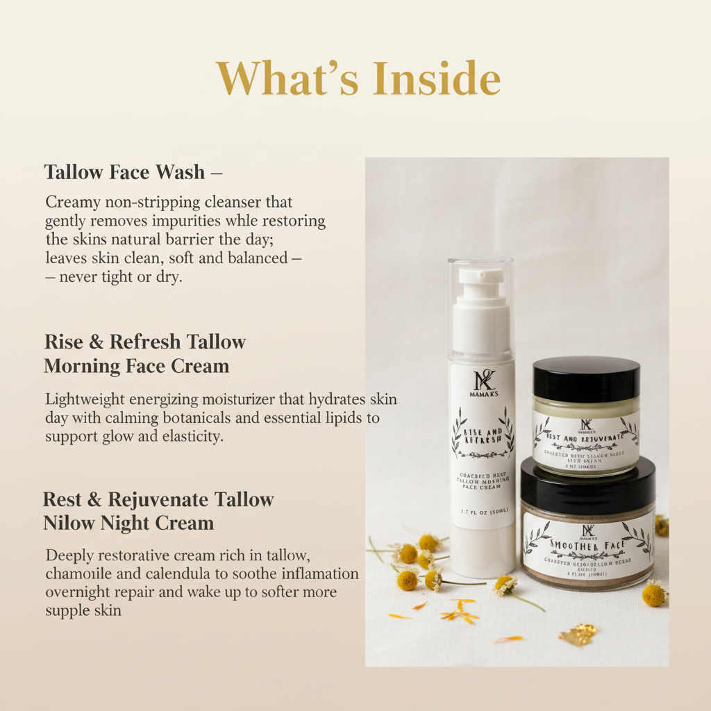 What's Inside - Bare Ritual Natural Tallow Face Care Gift Set