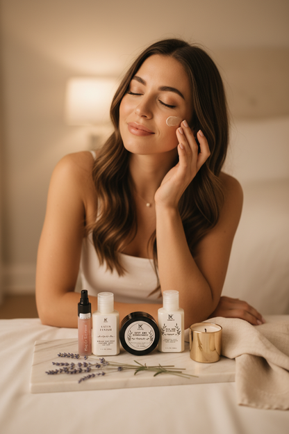 Woman indulging with Little Luxuries Sampler