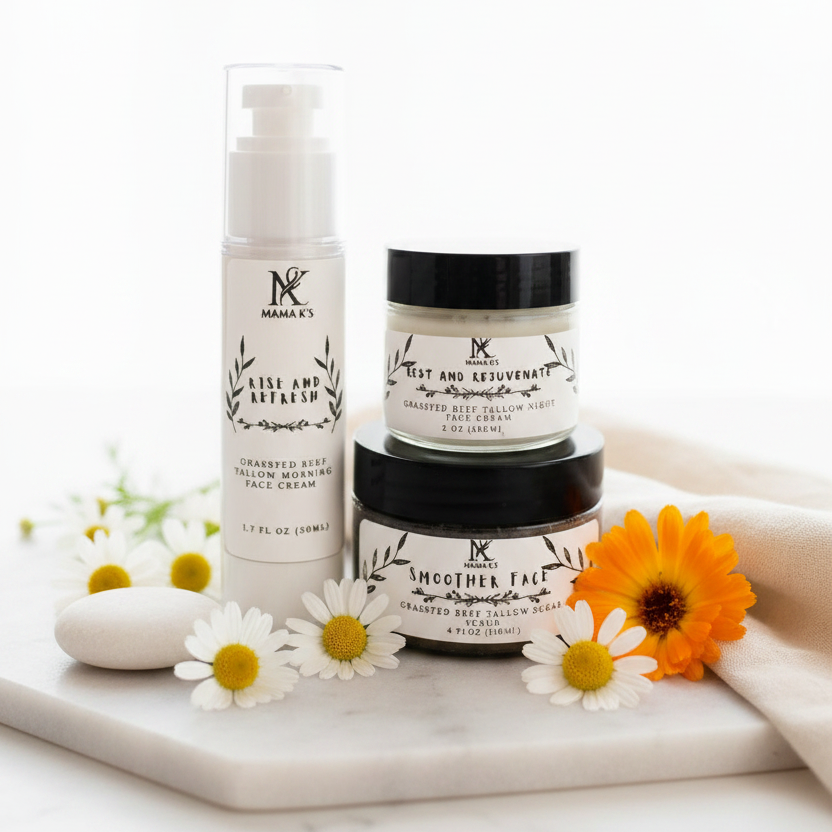 Bare Ritual Natural Tallow Face Care Gift Set - Clean White Marble Hero Shot